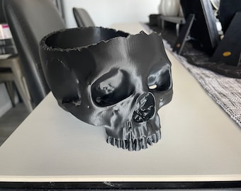 Ciotola teschio spettrale / Ciotola di Halloween / Teschio realistico / Ciotola di caramelle / Decorazione inquietante stampata in 3D / Fioriera / Decorativa / Teschio anatomico
