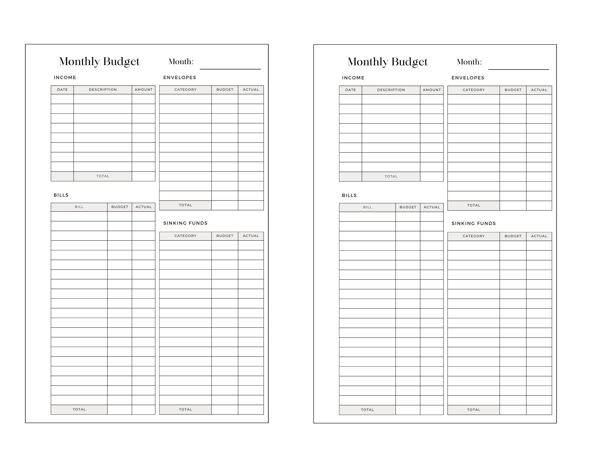 Printable Mini Happy Planner Budget Inserts - Etsy