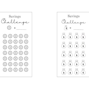 a6 printable savings challenges