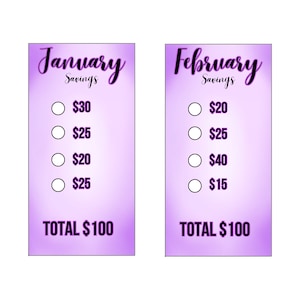 12 Month Savings Challange Printable Envelopes