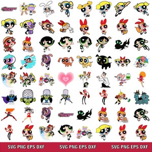 Powerpuff Girls Set, SVG Bundle LAYERED Cricut Files,Instant Download