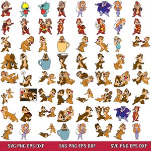 Chip e Dale Svg File Set, Pacote SVG Arquivos Cricut EM CAMADAS, Download instantâneo