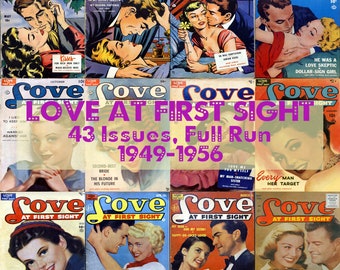 Love at First Sight Comics, Romantic Stories, Relationships, Escapist Fantasies, Complete Collection, Digital 43 Issues, 1949-1956