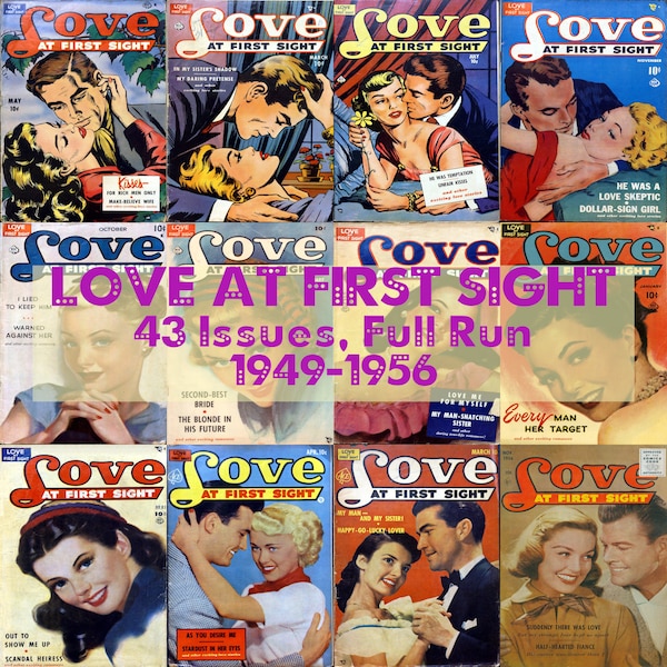 Love at First Sight Comics, Romantic Stories, Relationships, Escapist Fantasies, Complete Collection, Digital 43 Issues, 1949-1956