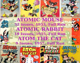 Atomic Mouse, Atomic Rabbit und Atomic Rabbit, Kinder Comics Vintage Kollektion, Digitale Comics