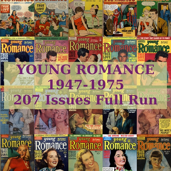 Comics, Young Romance, First Romantic Comic Book, Digital Downloadable Collection