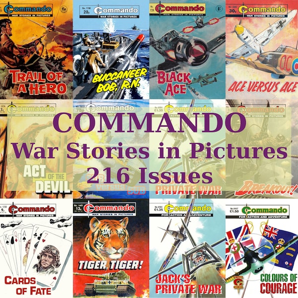 Commando War Stories in Pictures UK Comics, British comic series, World War II comics, Digital Comics
