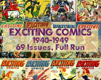 Exciting Comics, Vintage Golden Age Comics, Digitalized Collection