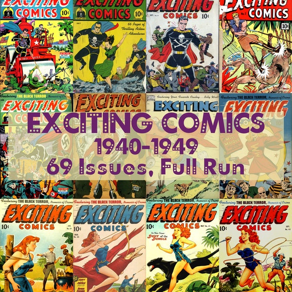 Exciting Comics, Vintage Golden Age Comics, Digitalized Collection