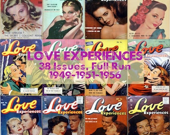 Love Experiences Comic Books, Vintage Comics, Romance, Relationships, 38 Issues, 1950s