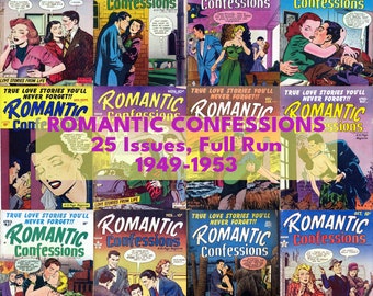 Romantic Confessions Vintage Comics, Classic, Love, Relationships, Drama, Complete Digital Collection, 1950s