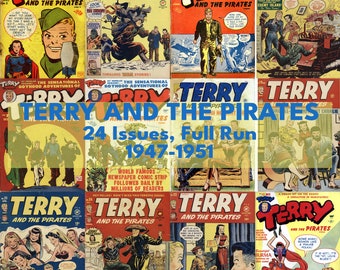 Terry and the Pirates Comics, Vintage Adventures Comics, 1940s 1950s, Downloadable Digital Comics Collection