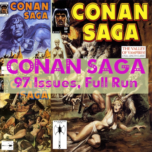 Conan Saga Comic Books 97 Issues Complete Comics Collection