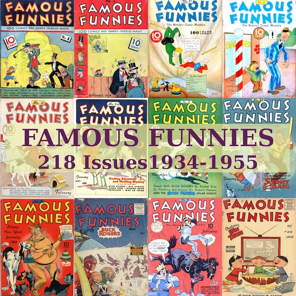 Famous Funnies Comics, Golden Age Comics, Adventure, Science Fiction, Superhero, Digital Comics