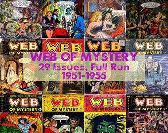Web of Mystery Comics, Horror Anthology, Comic Books Digital Collection, 29 Issues 1951-1955