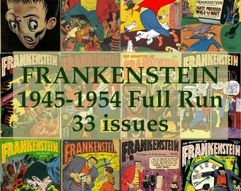 Frankenstein Comics, Horror, Monster, Digital Comic Books Collection, 33 issues + BONUS, Golden Age Comics