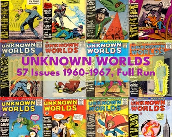 Unknown Worlds Comics, Vintage Comics, Silver Age Comics 1960s, 57 Issues