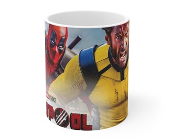 Deadpool and Wolverine Inspired Parody Coffee Mug Gift