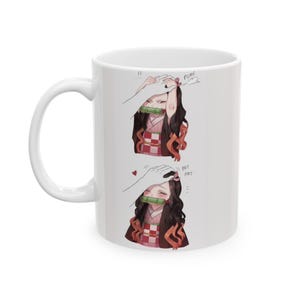 Demon Slayer Japanese Manga Mug, Cartoon Character Manga Coffee Mug, Gift for Japanese Manga Lovers