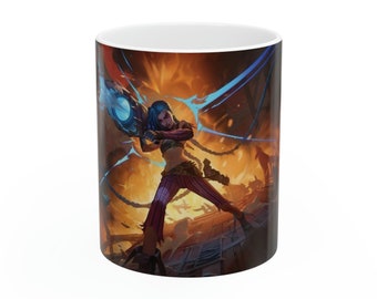 Ceramiczny kubek Arcane Jinx – prezent dla graczy League of Legends (11 uncji)