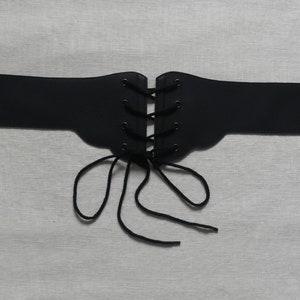 black vegan faux leather underbust corset belt Bild 10
