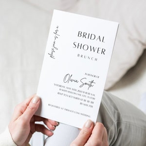Bridal Shower Invitation | Elegant Minimal Bridal Shower | Editable Template