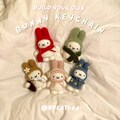 Handmade Custom Crochet Miffy Bunny Keychain Bag Charm with Hat and Accessories, Choose your Own Colors, Gifts for Him and Her