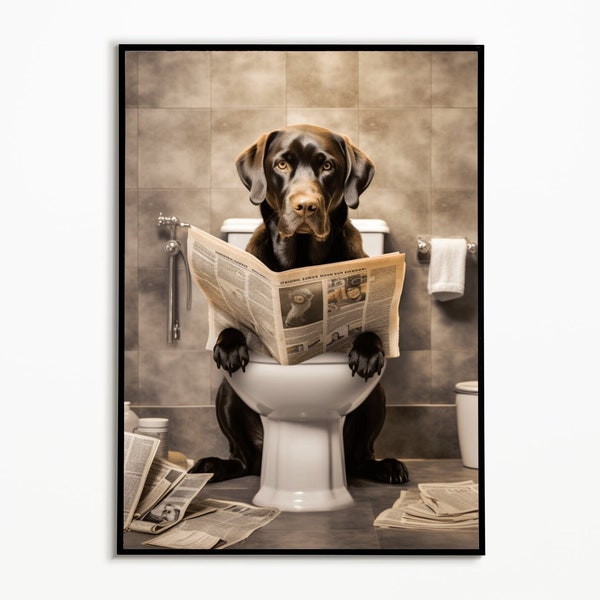 Labradors on the Toilet Etsy