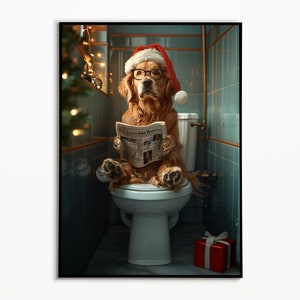 Golden Retriever picture, funny Christmas gifts, funny dog picture, gift ideas for dog owners, Christmas card, Christmas decoration