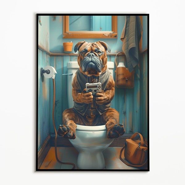 Cane Corso auf der Toilette, Badezimmer Bilder, Digitaler Download, Cane Corso Bild Geschenk,Funny Dog Picture, Einrichtung Badezimmer