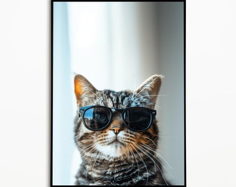 British Shorthair Cat, Digital Download, Cat Gift Ideas, Funny Cat Picture, Living Room Decor, Wall Art, Funny Gifts