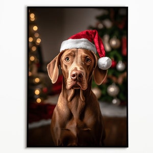 Vizsla Weihnachten, Merry Christmas, lustiges Hundebild, digitaler download, Geschenk für Hundebesitzer, Funny Dog Picture, Vizsla art