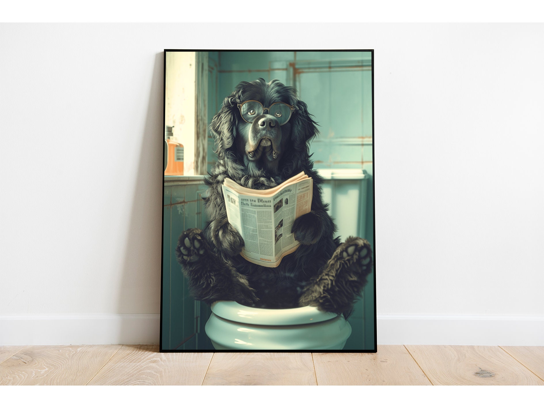 Newfoundland On The Toilet Bathroom Pictures Digital Download Funny Newfoundland On The Toilet Bathroom Pictures Digital Download Funny