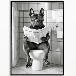 Cane Corso auf der Toilette, Badezimmer Bilder, Digitaler Download, Cane Corso Bild Geschenk,Funny Dog Picture, Einrichtung Badezimmer