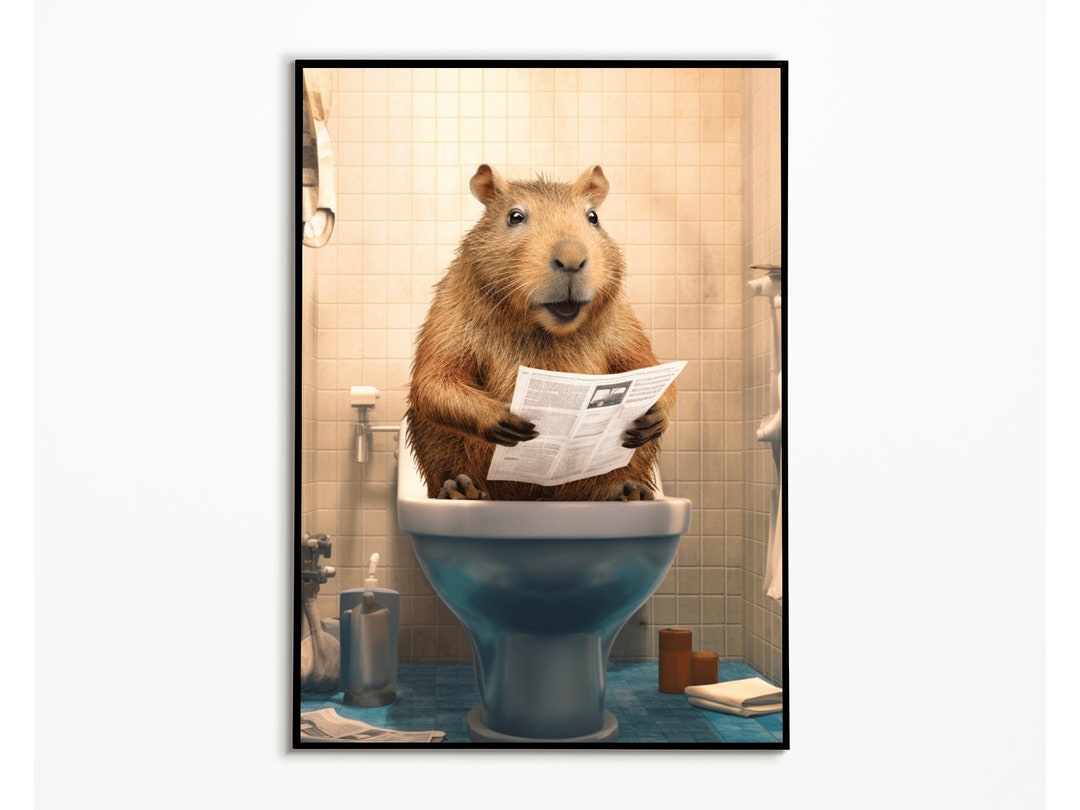 Bathroom Poster Capybara, Capybara Picture Funny, Bathroom Ideas ...