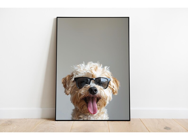 Maltipoo With Glasses, Digital Download, Maltipoo Gift Ideas, Funny Dog