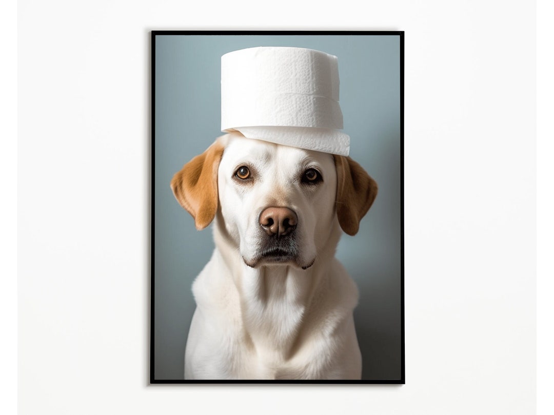 Labrador Poster in the Bathroom, Wall Art Print, Bathroom Poster Ideas ...