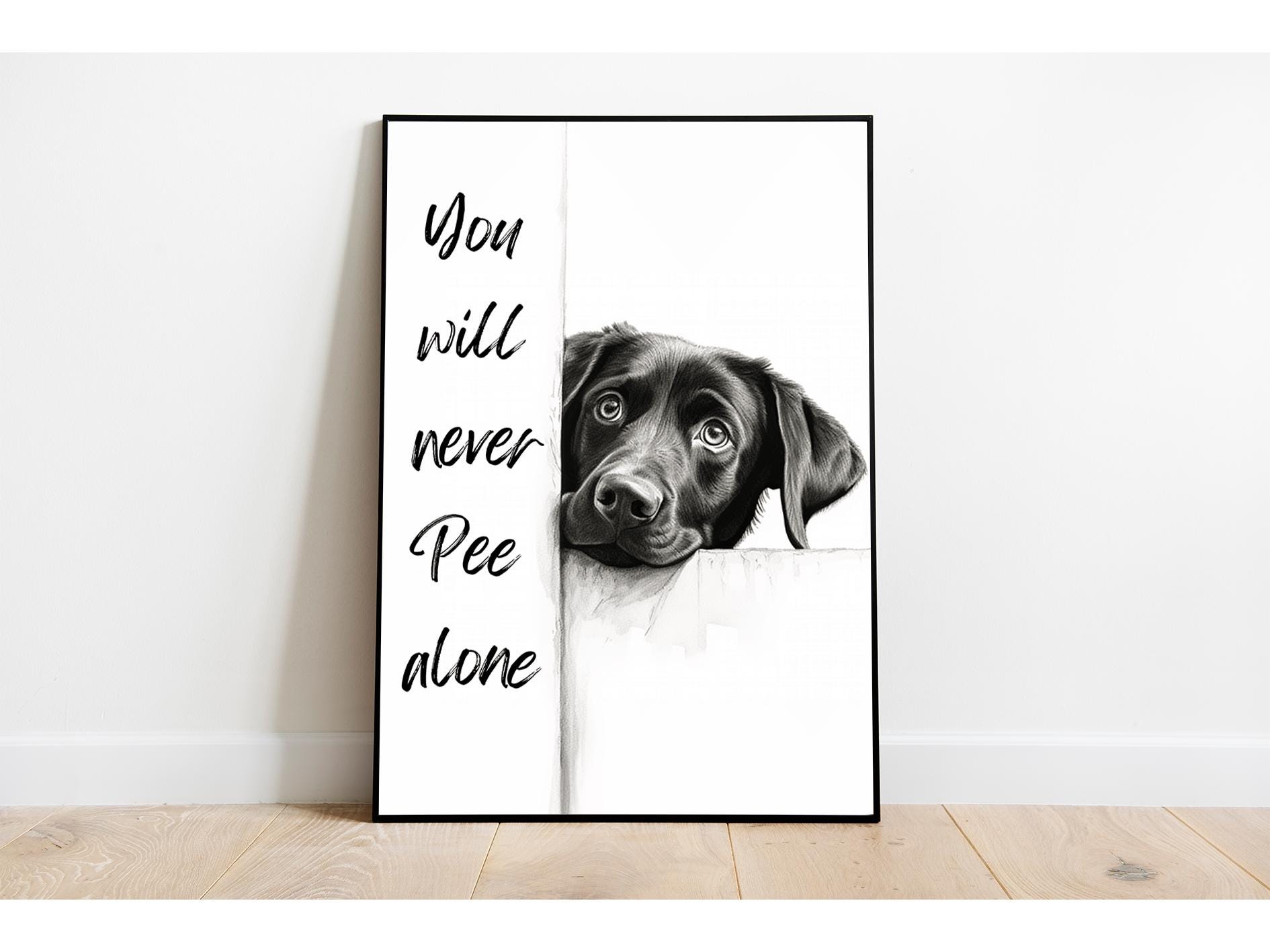 APJYM Doodle Dog Wall Art, You Will Never Pee Alone, divertente