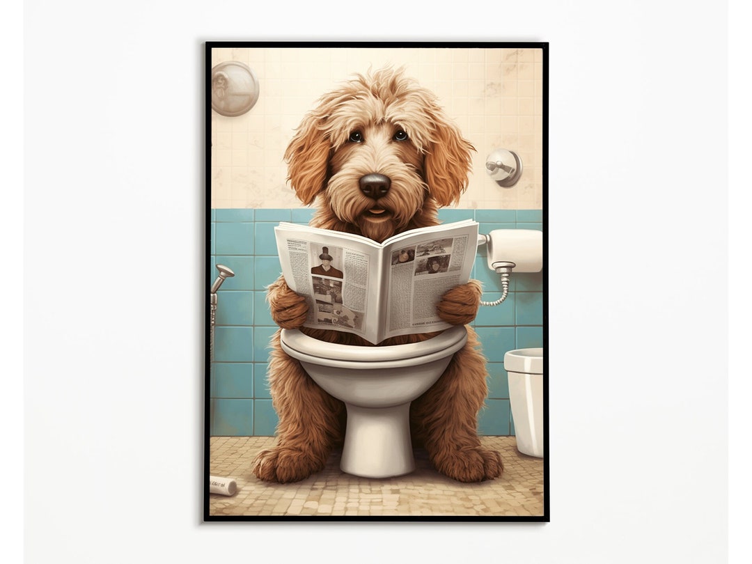 Wandbild Lustiger Affe Auf Toilette - Leinwand Druck 40x60cm