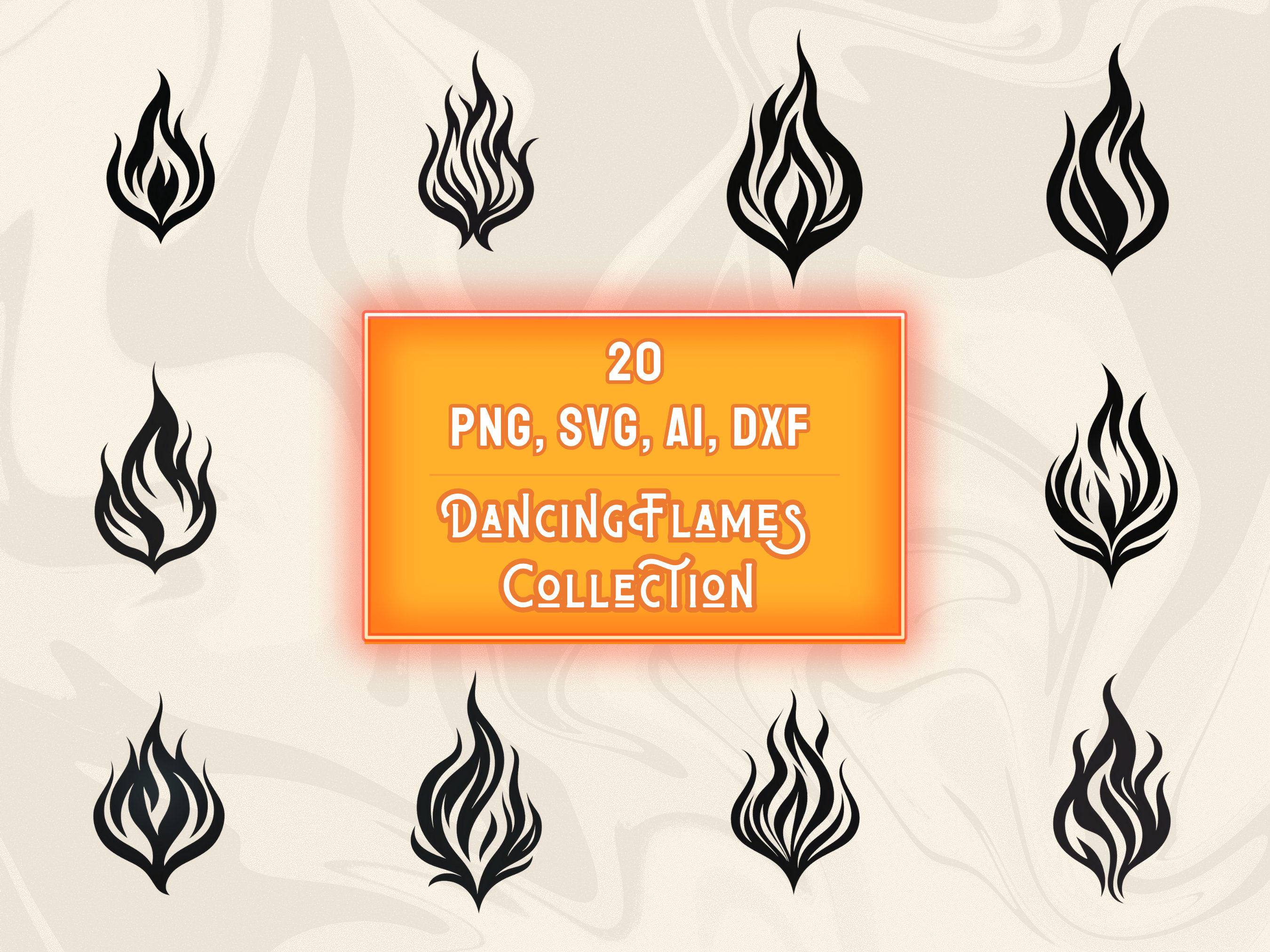 Fire Flame Svg Bundle, Flame Silhouette Cut Files for Clipart, PNG SVG ...