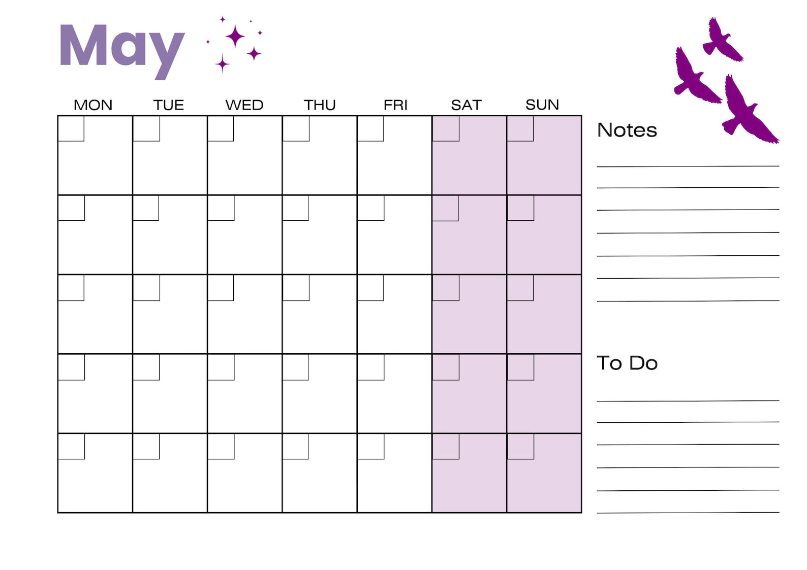 Printable Blank Calendar Fillable Planner Monthly Organiser Etsy Printable Blank Calendar Fillable Planner Monthly Organiser Etsy