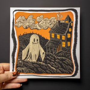 Sheet Ghost Stroll - Fine Art Print - Edition Etching Paper