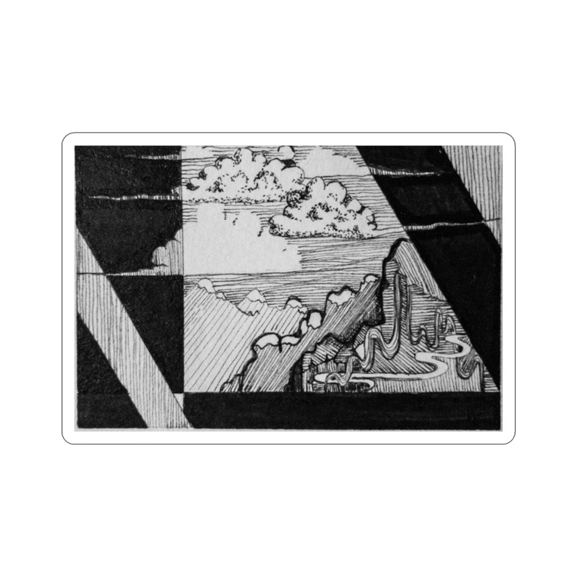 Intuitive Ink Drawing 2 Sticker Original Artwork, - Etsy