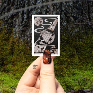 Sticker bagworm-inkttekening - origineel kunstwerk,