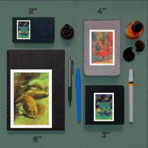 Sticker illustratie wasbeer, origineel kunstwerk