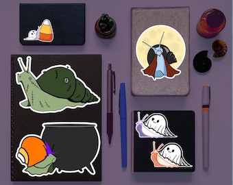 Halloween Snail Stickers - Original Artwork