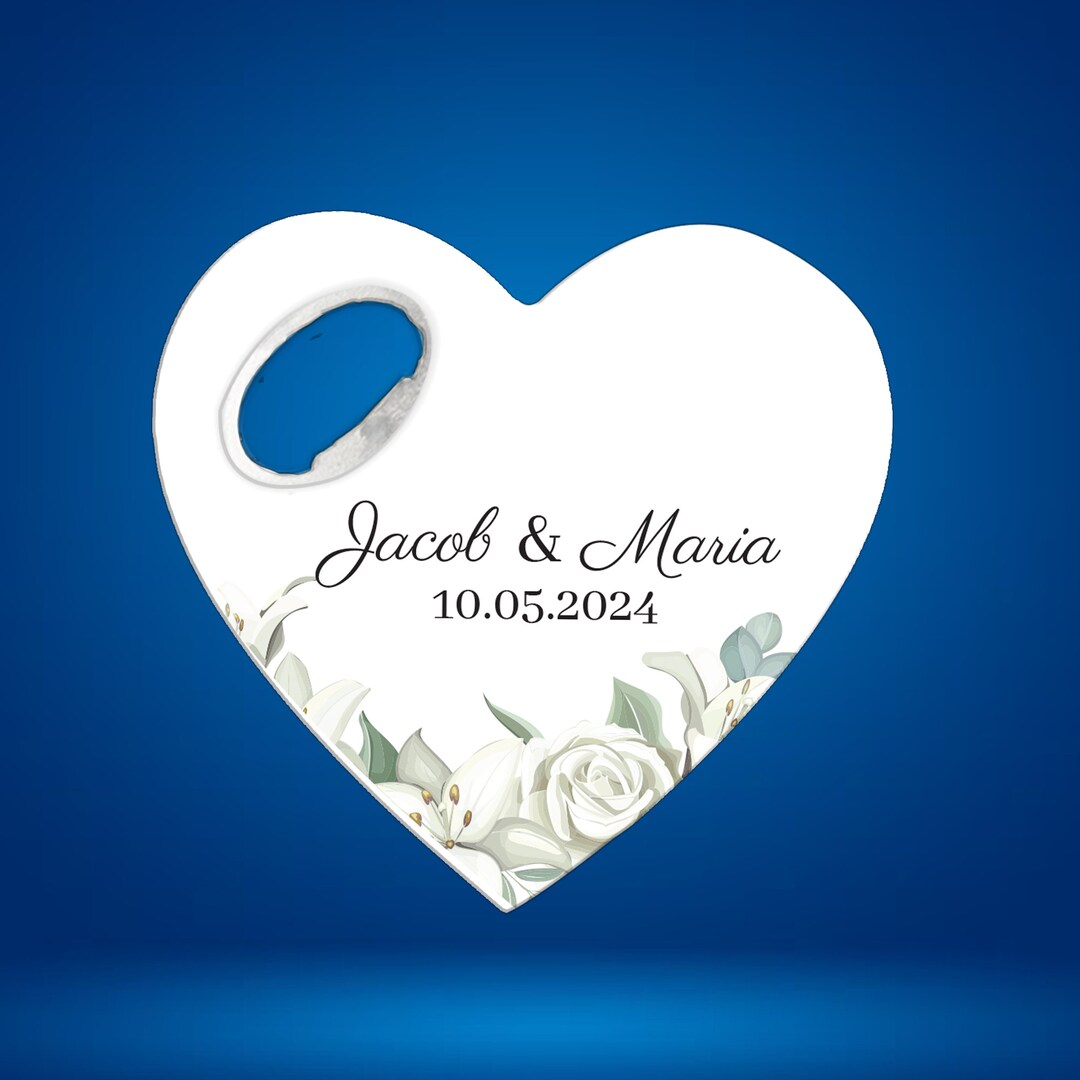 Bottle Opener Wedding Favors for Guests in Bulk, Heart Shape Wedding