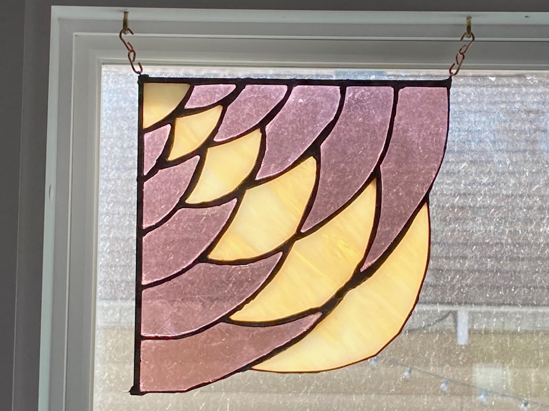 Corner Wave Ripple Stained Glass Suncatcher Etsy
