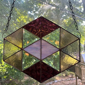 Purple Thing Stained Glass Hexagon Panel