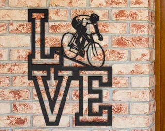 I Love Cycling Metal Sign
